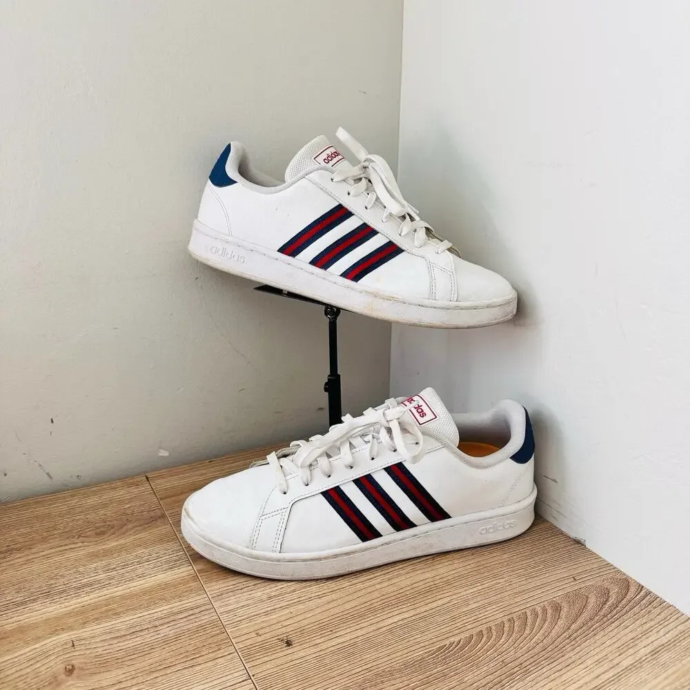 Adidas Grand Court White And Red Sneakers Men’s Size 11.5